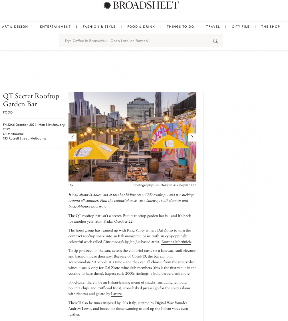 Broadsheet - QT Melbourne