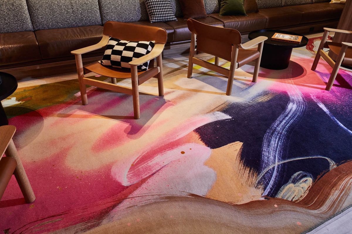 Bespoke carpet designed from a Rowena Martinich painting