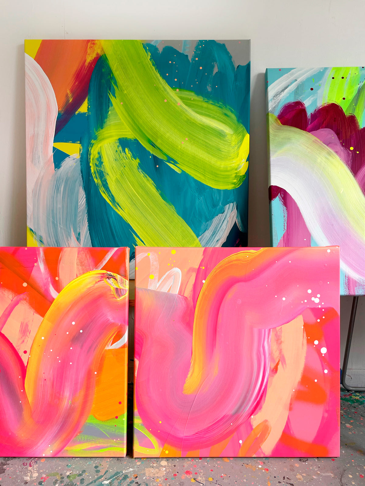 Bold abstract original painting by Rowena Martinich