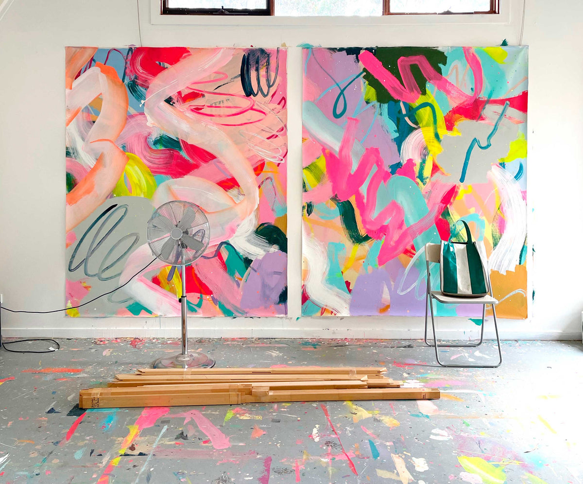 Bold abstract original painting by Rowena Martinich