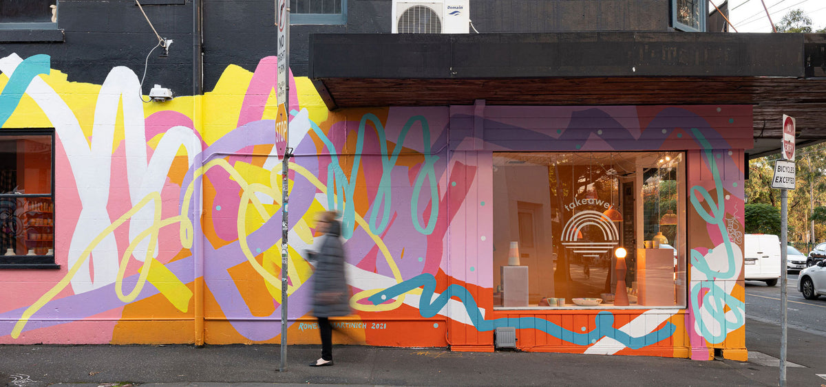 Rowena Martinich mural with bird